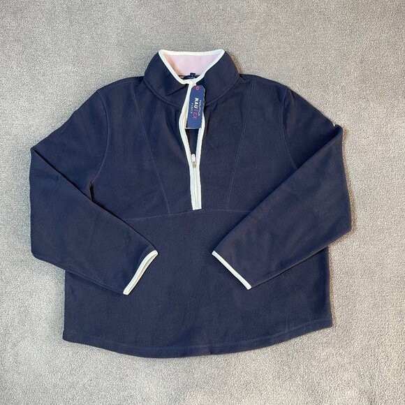 Nautica Nautex 1/4 Zip Soft Navy Warm Fleece Long Sleeve Women's XXL - Picture 1 of 5
